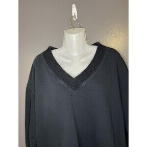 Aerie Sweatshirt Womens XS Black V Neck Oversized Terry Pullover Lounge
